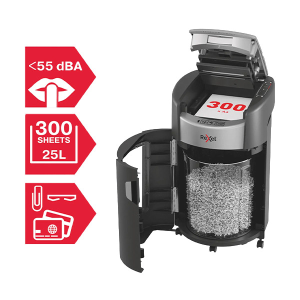 Rexel ShredMax Auto+ 300X papierversnipperaar kleine snippers 208316 - 2