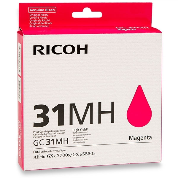 Ricoh GC-31MH gelcartridge magenta hoge capaciteit (origineel) 405703 073810 - 1
