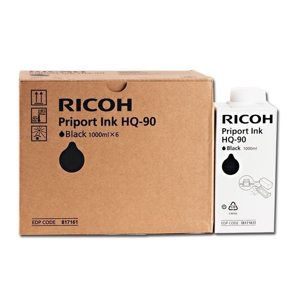 Ricoh HQ90L (817161) inktcartridge zwart 6 stuks (origineel) 817161 073652 - 1