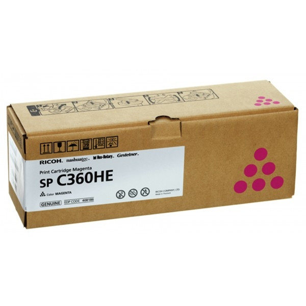 Ricoh type SP C360HE toner magenta hoge capaciteit (origineel) 408186 067102 - 1