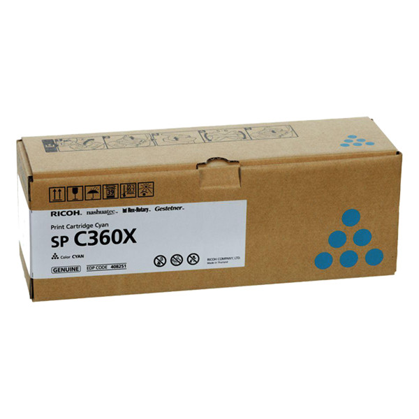 Ricoh type SP C360X toner cyaan extra hoge capaciteit (origineel) 408251 067110 - 1