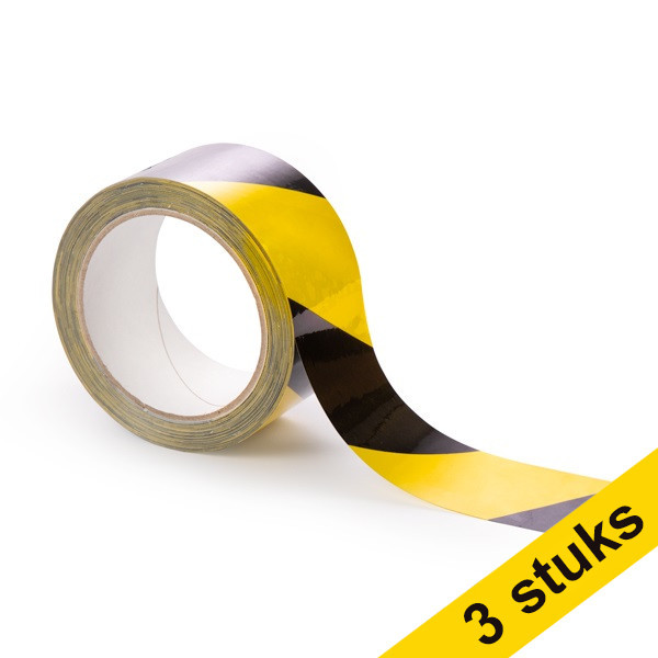 Aanbieding: Rillstab zelfklevende vloermarkeringstape zwart/geel 50 mm x 33 m	(3 stuks) 068124 - 1