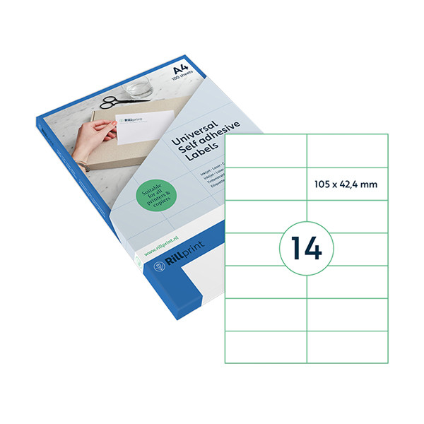 Rillstab Rillprint 83218 universele etiketten A4 105 x 42,4 mm transparant (350 etiketten) 83218 068154 - 1