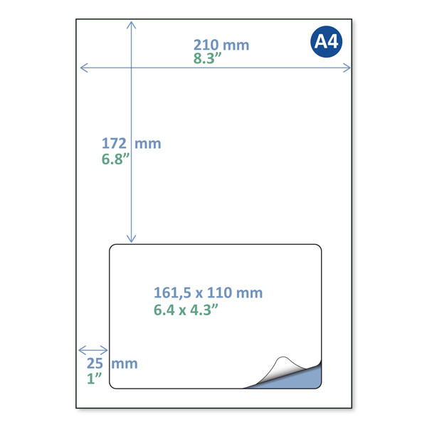 Rillstab pakbonlabel / retourlabel A4 161,5 x 110 mm DPD (100 vel) 89172 068132 - 1