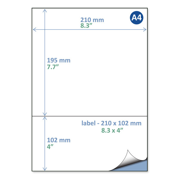 Rillstab pakbonlabel / retourlabel A4 210 x 102 mm DHL (100 vel) 89170 068128 - 1