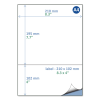 Rillstab pakbonlabel / retourlabel A4 210 x 102 mm DHL (100 vel) 89170 068128