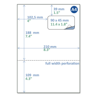 Rillstab pakbonlabel / retourlabel A4 90 x 45 mm (100 vel) 89173 068134