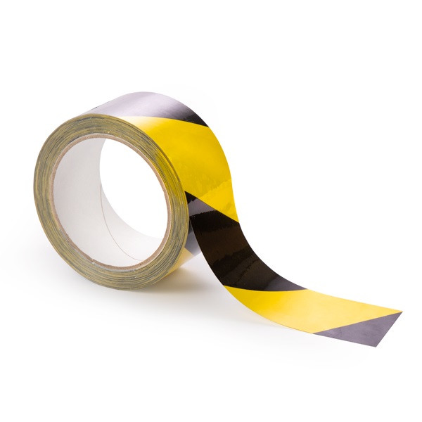 Rillstab zelfklevende vloermarkeringstape zwart/geel 50 mm x 33 m T61900 068123 - 1