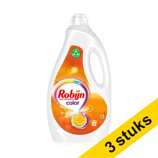 Aanbieding: 3x Robijn Color wasmiddel vloeibaar 3 liter (60 wasbeurten) SRO00119 - 1