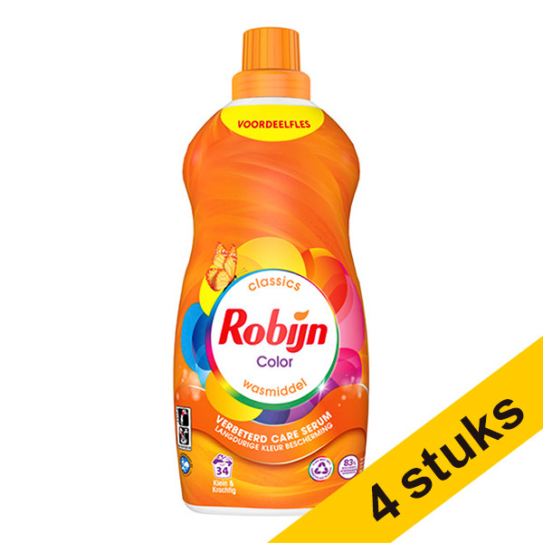 Robijn Aanbieding: 4x Robijn Klein & Krachtig Color wasmiddel vloeibaar 1190 ml (34 wasbeurten)  SRO05105 - 1