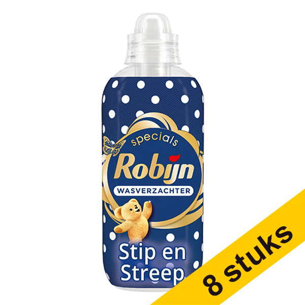 Robijn Aanbieding: 8x Robijn Stip en Streep wasverzachter 825 ml (33 wasbeurten)  SRO05159 - 1