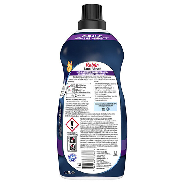 Robijn Klein & Krachtig Black Velvet wasmiddel vloeibaar 1190 ml (39 wasbeurten) SRO05277 - 2
