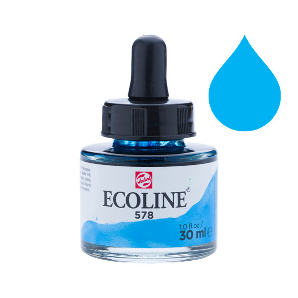 Royal Talens Talens Ecoline vloeibare waterverf 578 hemelsblauw cyaan (30 ml) 11255781 220748 - 1
