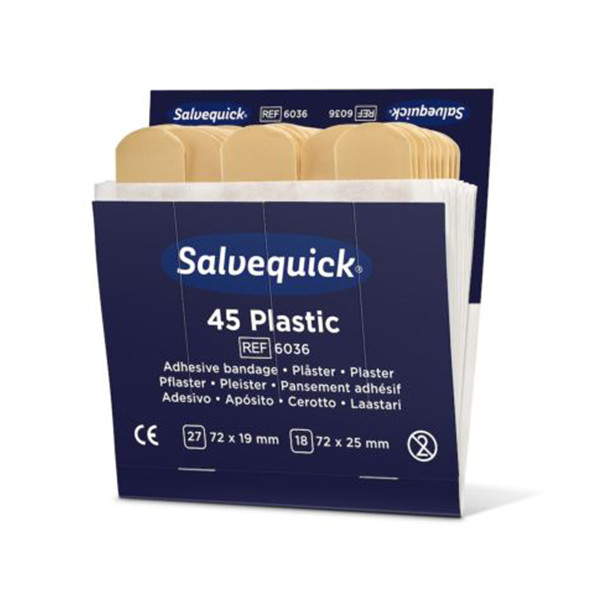 Salvequick pleisterdispenser navulling plastic pleisters (6 x 45 stuks)  SSA00006 - 1