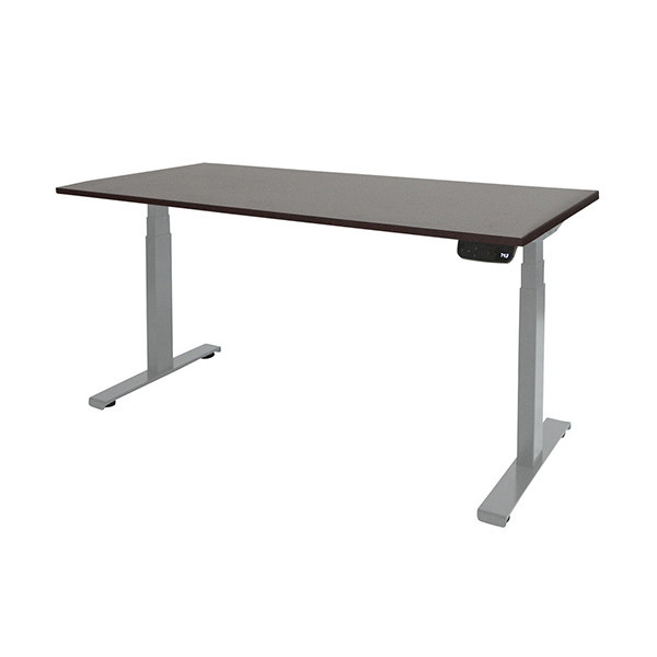 Schaffenburg Dextro Plus zit-sta bureau aluminium frame logan eiken blad 120 x 80 cm DEXP-128-LOGA-M25 415040 - 1