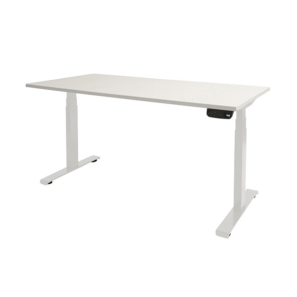 Schaffenburg Dextro Plus zit-sta bureau wit frame krijtwit blad 160 x 80 cm DEXP-168-WIRW-M25 415052 - 