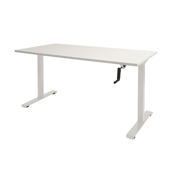 Schaffenburg Dextro Slinger zit-sta bureau wit frame krijtwit blad 180 x 80 cm DEX-188-HVS-WIRW-M25 415260 - 1