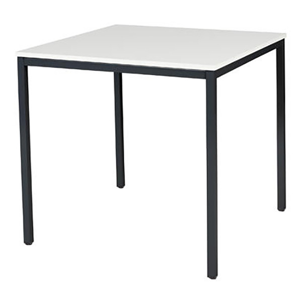 Schaffenburg Domino Basic vergadertafel zwart frame krijtwit blad 80 x 80 cm DOV-B088-WIRZ-M25 415143 - 1