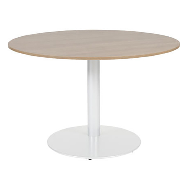 Schaffenburg Linesto vergadertafel rond wit frame kersen licht blad 120 cm breed T-V120-HAVW-M25 415226 - 1