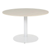 Schaffenburg Linesto vergadertafel rond wit frame lindberg eiken blad 120 cm breed 415227 - 1