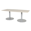 Schaffenburg Linesto vergadertafel tonvormig aluminium frame lindberg eiken blad 100 x 200 cm 415239 - 1