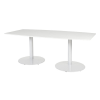 Schaffenburg Linesto vergadertafel tonvormig wit frame krijtwit blad 100 x 200 cm T-C2010-WIRW-M25 415243