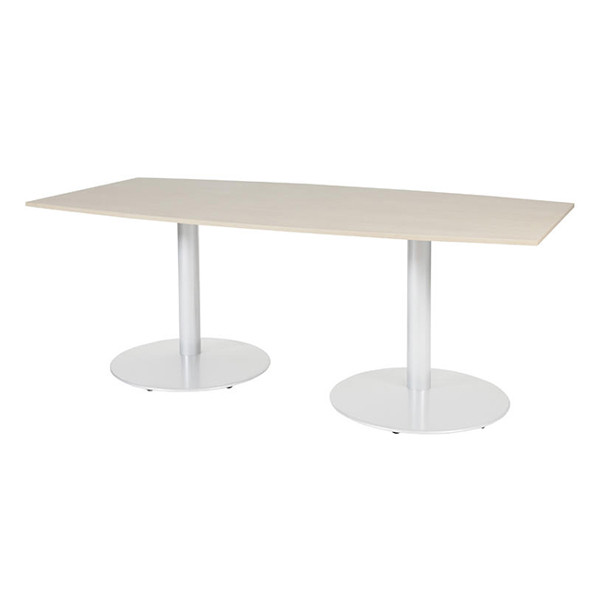 Schaffenburg Linesto vergadertafel tonvormig wit frame lindberg eiken blad 100 x 200 cm T-C2010-LERW-M25 415247 - 1