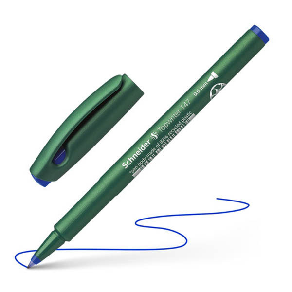 Schneider Fibrepen Topwriter 147 lijnbreedte 0,6 mm blauw 211009 - 1