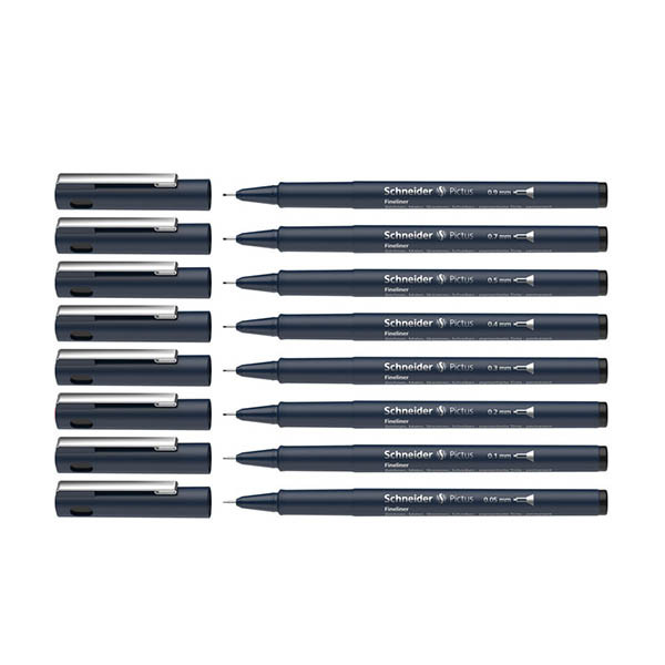 Schneider Fineliner Pictus 8 lijnbreedtes etui 8 stuks 210983 - 1