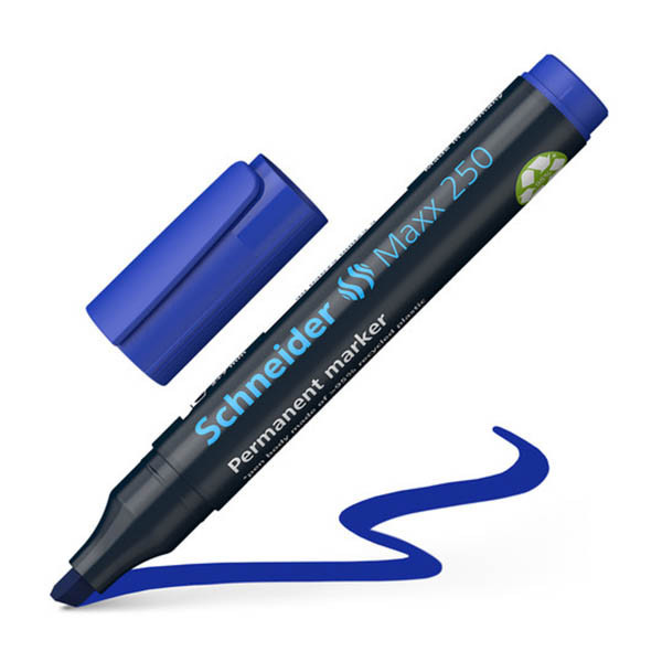 Schneider Maxx 250 permanent marker beitelpunt blauw 217028 - 1