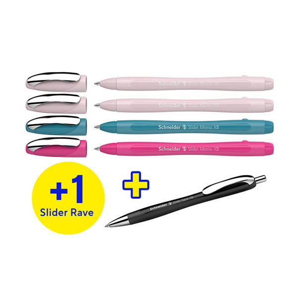 Schneider Memo XB balpen in kleur assorti doos (5 stuks) 210902 - 1