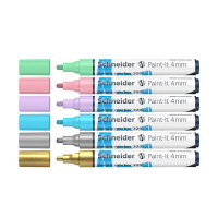 Schneider Paint-It 320 acrylmarker 4mm in pastel assorti (6 kleuren)