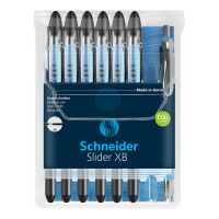 Schneider Slider Basic XB balpen zwart (6 stuks) + Slider Rave balpen zwart (1 stuk) S-151276 217262