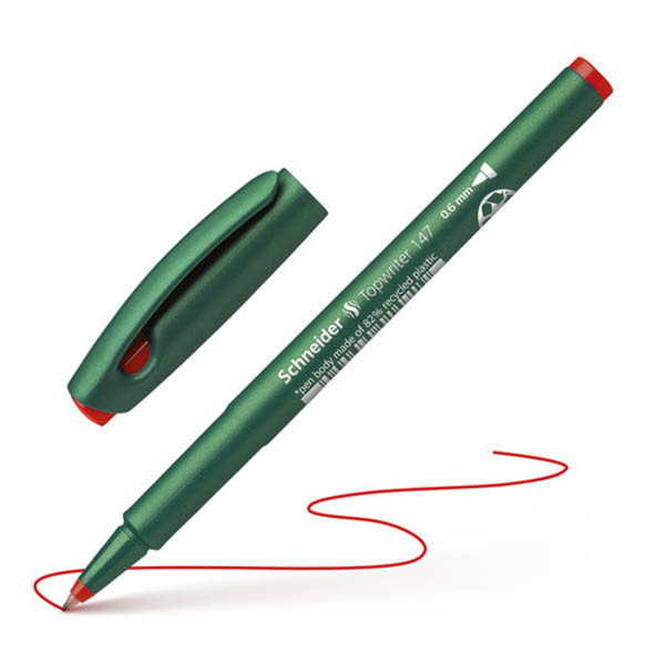 Schneider Topwriter 147 fineliner lijnbreedte 0,6 mm rood 211007 - 1
