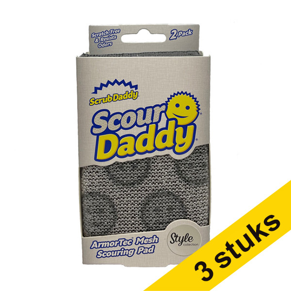 Aanbieding: 3x Scrub Daddy Scour Daddy spons grijs Style Collection (2 stuks) SSC00237 - 1