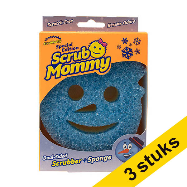 Aanbieding: 3x Scrub Daddy Scrub Mommy Special Edition Kerst Blue Snowman spons SSC01081 - 1
