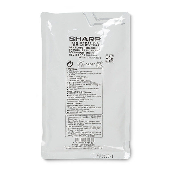 Sharp MX-51GVBA developer zwart (origineel) MX51GVBA 082284 - 1