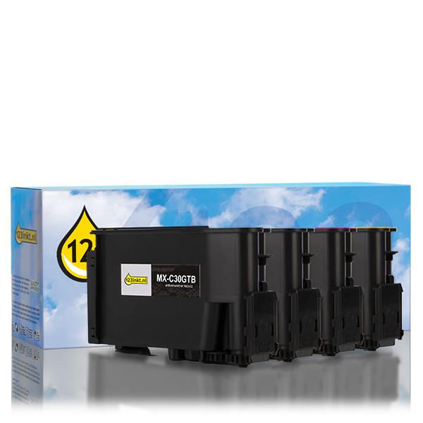 Sharp MX-C30GT aanbieding: zwart + 3 kleuren (123inkt huismerk) 160502 - 1