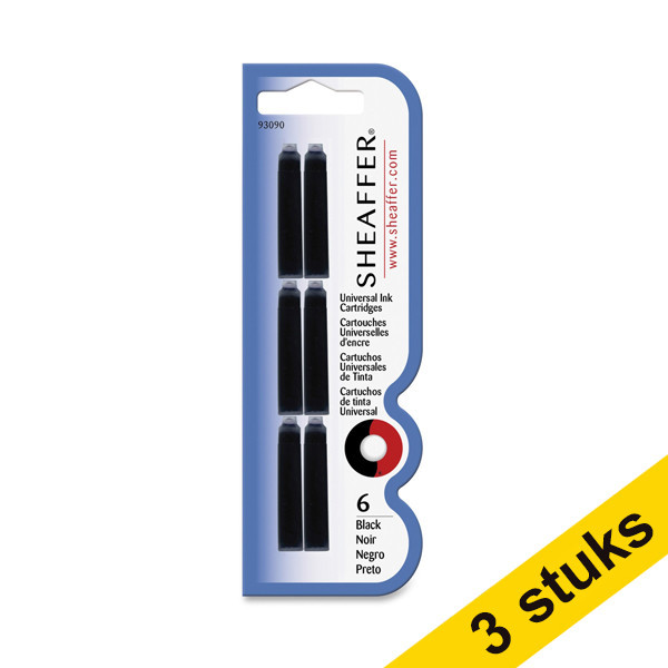 Aanbieding: 3x Sheaffer VFM inktpatroon zwart 6 stuks 403741 - 1