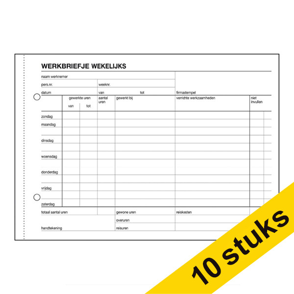 Aanbieding: 10x Sigel Expres werkbriefje wekelijks (50 vel) 208495 - 1