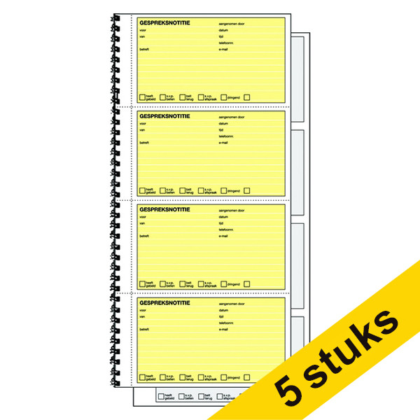 Aanbieding: 5x Sigel Expres terugbelboek zelfkopiërend met copystop (160 notities) 208492 - 1
