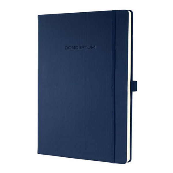 Sigel Conceptum Pure notitieboek A5 gelinieerd 80 grams 97 vel donkerblauw SI-CO657 221422 - 1
