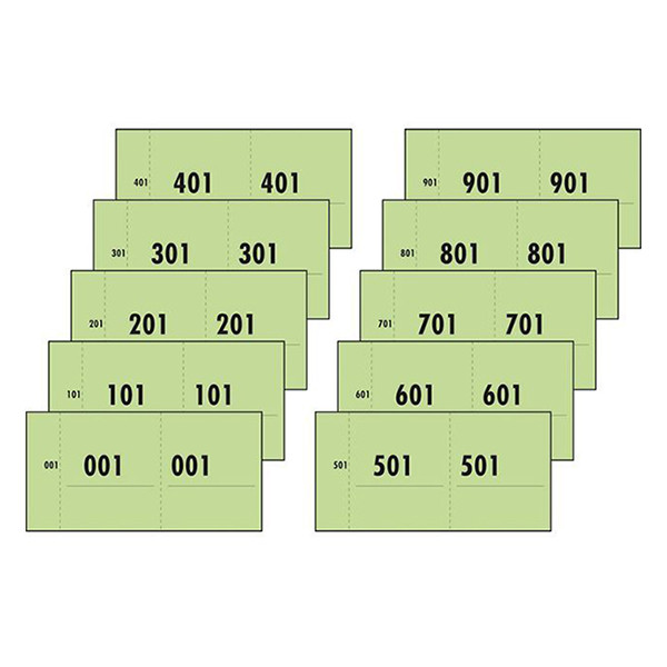 Sigel Expres nummerblok 1-1000 groen (10 blokjes à 100 vel) 76153 208550 - 2