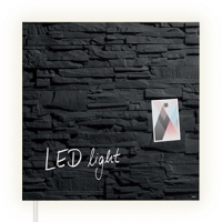 Sigel magnetisch glasbord 48 x 48 cm leisteen LED light SI-GL404 208856