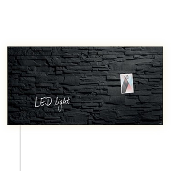 Sigel magnetisch glasbord 91 x 46 cm leisteen LED light SI-GL407 208859 - 1