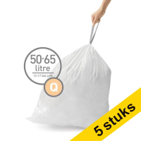 Aanbieding: 5x Simplehuman code Q vuilniszakken met trekband 50-65 liter (20 stuks)