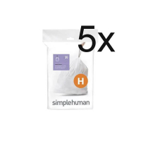Simplehuman code H vuilniszakken met trekband 30-35 liter (5 x 20 stuks) 298120