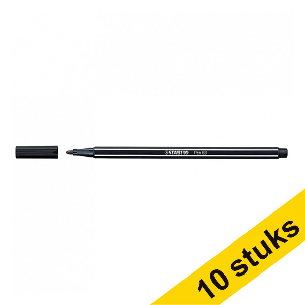 Aanbieding: 10x Stabilo Point 68 viltstift zwart 200240 - 1
