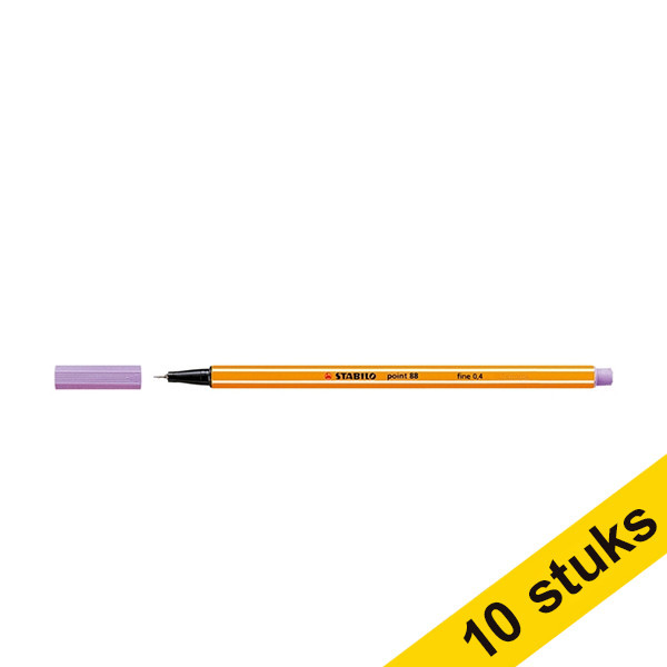 Aanbieding: 10x Stabilo Point 88 fineliner lichtlila 200217 - 1