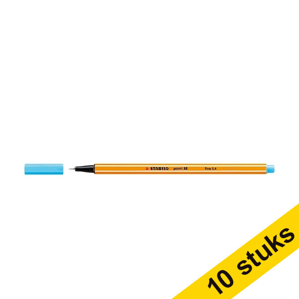 Aanbieding: 10x Stabilo fineliner point 88 azuurblauw 200226 - 1